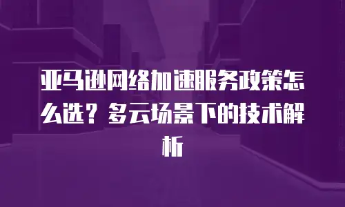 亚马逊网络加速服务政策怎么选？多云场景下的技术解析