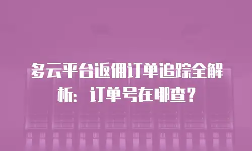 多云平台返佣订单追踪全解析：订单号在哪查？