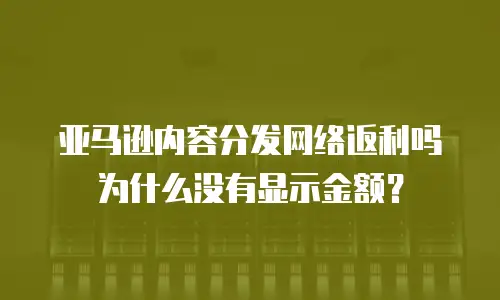 亚马逊内容分发网络返利吗为什么没有显示金额？