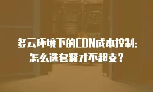 多云环境下的CDN成本控制：怎么选套餐才不超支？