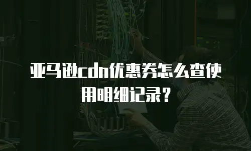 亚马逊cdn优惠券怎么查使用明细记录？