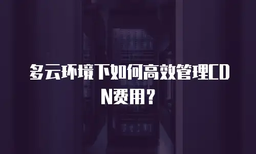 多云环境下如何高效管理CDN费用？