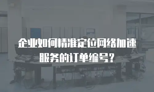 企业如何精准定位网络加速服务的订单编号？