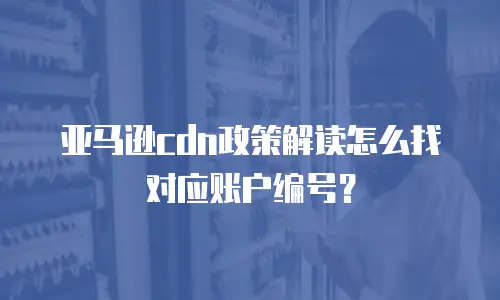 亚马逊cdn政策解读怎么找对应账户编号？