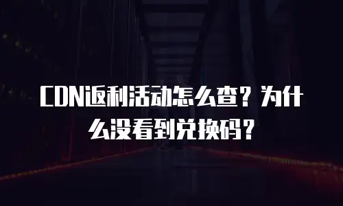 CDN返利活动怎么查？为什么没看到兑换码？