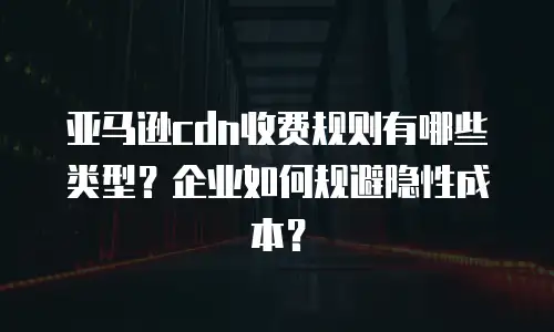 亚马逊cdn收费规则有哪些类型？企业如何规避隐性成本？
