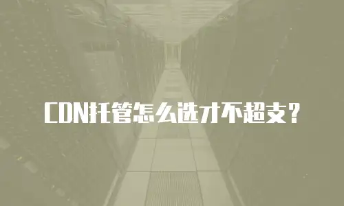 CDN托管怎么选才不超支？