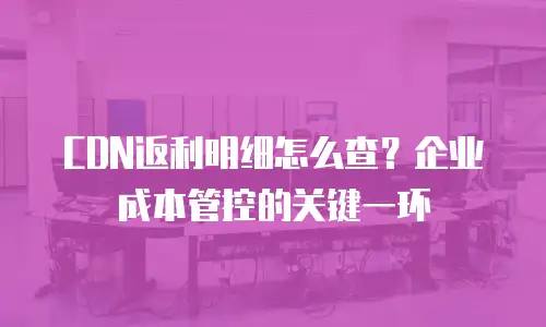 CDN返利明细怎么查？企业成本管控的关键一环