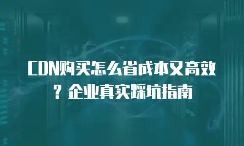 CDN购买怎么省成本又高效？企业真实踩坑指南