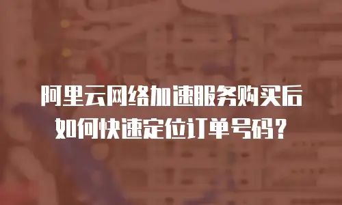 阿里云网络加速服务购买后如何快速定位订单号码？