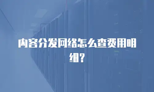 内容分发网络怎么查费用明细？