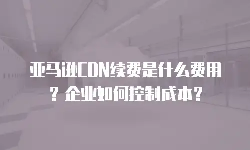 亚马逊CDN续费是什么费用？企业如何控制成本？