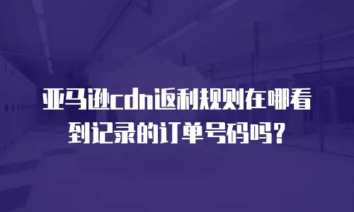 亚马逊cdn返利规则在哪看到记录的订单号码吗？