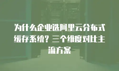 为什么企业选阿里云分布式缓存系统？三个维度对比主流方案