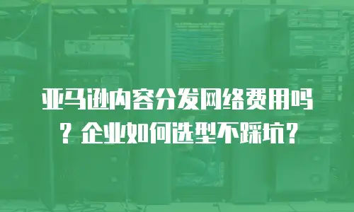 亚马逊内容分发网络费用吗？企业如何选型不踩坑？