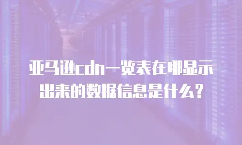 亚马逊cdn一览表在哪显示出来的数据信息是什么？