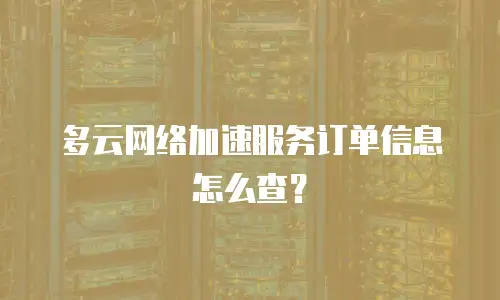 多云网络加速服务订单信息怎么查？