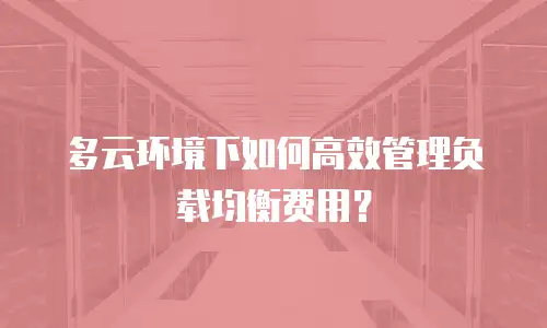 多云环境下如何高效管理负载均衡费用？