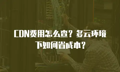 CDN费用怎么查？多云环境下如何省成本？