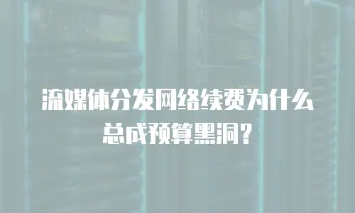 流媒体分发网络续费为什么总成预算黑洞？