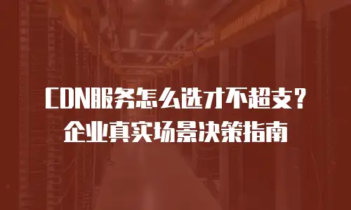 CDN服务怎么选才不超支？企业真实场景决策指南