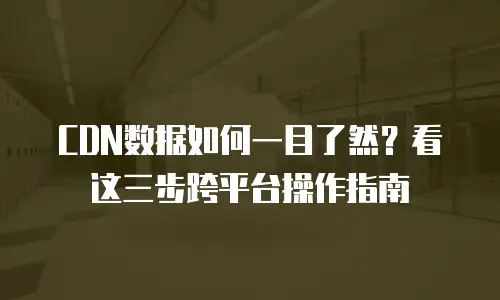 CDN数据如何一目了然？看这三步跨平台操作指南