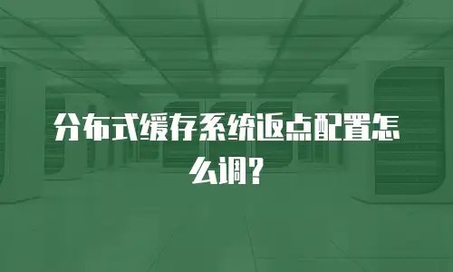 分布式缓存系统返点配置怎么调？