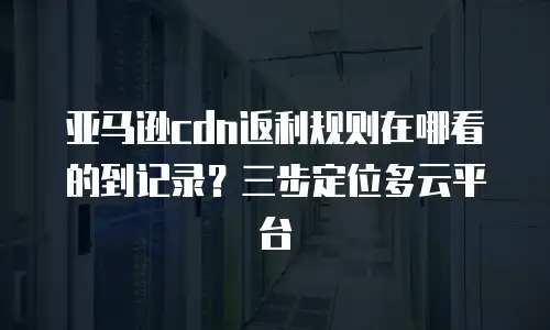 亚马逊cdn返利规则在哪看的到记录？三步定位多云平台