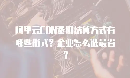 阿里云CDN费用结算方式有哪些形式？企业怎么选最省？
