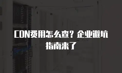 CDN费用怎么查？企业避坑指南来了