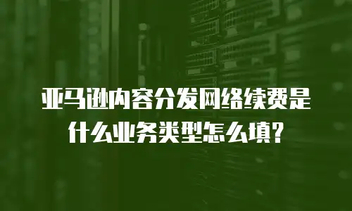 亚马逊内容分发网络续费是什么业务类型怎么填？