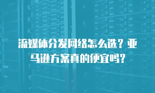 流媒体分发网络怎么选？亚马逊方案真的便宜吗？