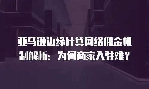亚马逊边缘计算网络佣金机制解析：为何商家入驻难？