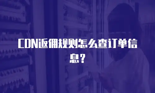 CDN返佣规则怎么查订单信息？