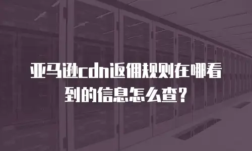 亚马逊cdn返佣规则在哪看到的信息怎么查？
