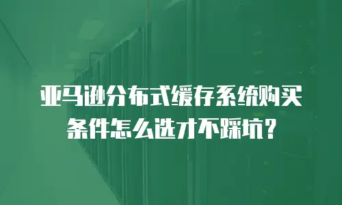 亚马逊分布式缓存系统购买条件怎么选才不踩坑？