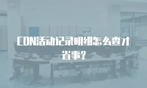 CDN活动记录明细怎么查才省事？