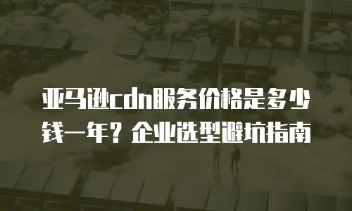 亚马逊cdn服务价格是多少钱一年？企业选型避坑指南