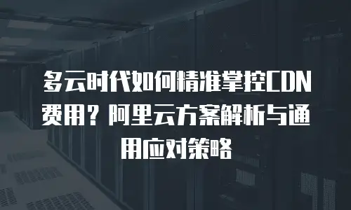 多云时代如何精准掌控CDN费用？阿里云方案解析与通用应对策略