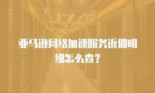 亚马逊网络加速服务返佣明细怎么查？