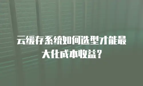 云缓存系统如何选型才能最大化成本收益？