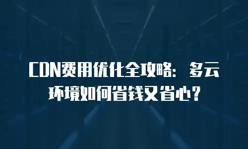 CDN费用优化全攻略：多云环境如何省钱又省心？