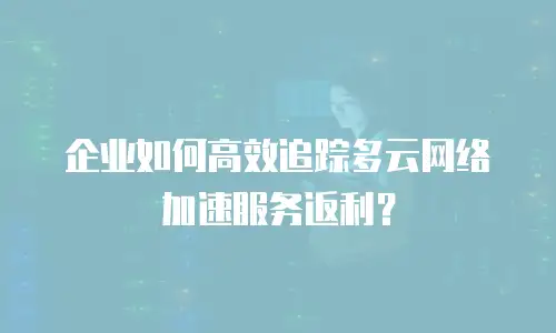企业如何高效追踪多云网络加速服务返利？