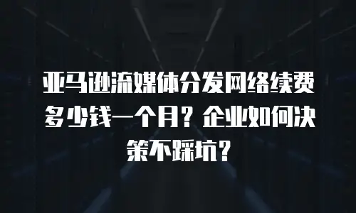 亚马逊流媒体分发网络续费多少钱一个月？企业如何决策不踩坑？