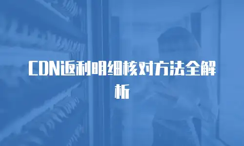 CDN返利明细核对方法全解析