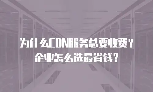 为什么CDN服务总要收费？企业怎么选最省钱？