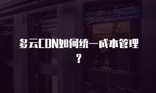 多云CDN如何统一成本管理？