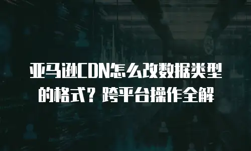 亚马逊CDN怎么改数据类型的格式？跨平台操作全解