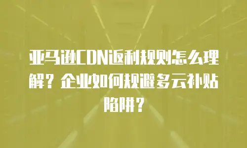 亚马逊CDN返利规则怎么理解？企业如何规避多云补贴陷阱？