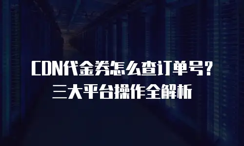 CDN代金券怎么查订单号？三大平台操作全解析